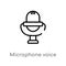 outline microphone voice recording vector icon. isolated black simple line element illustration from music and media concept.