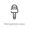 outline microphone voice tool vector icon. isolated black simple line element illustration from tools and utensils concept.