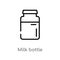 outline milk bottle vector icon. isolated black simple line element illustration from fast food concept. editable vector stroke