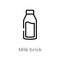 outline milk brick vector icon. isolated black simple line element illustration from bistro and restaurant concept. editable