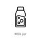 outline milk jar vector icon. isolated black simple line element illustration from farming concept. editable vector stroke milk