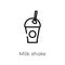 outline milk shake vector icon. isolated black simple line element illustration from food concept. editable vector stroke milk