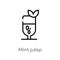 outline mint julep vector icon. isolated black simple line element illustration from drinks concept. editable vector stroke mint