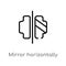 outline mirror horizontally vector icon. isolated black simple line element illustration from geometric figure concept. editable