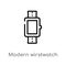 outline modern wirstwatch vector icon. isolated black simple line element illustration from airport terminal concept. editable