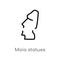 outline moia statues vector icon. isolated black simple line element illustration from monuments concept. editable vector stroke