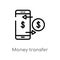 outline money transfer vector icon. isolated black simple line element illustration from payment concept. editable vector stroke