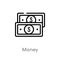 outline money vector icon. isolated black simple line element illustration from strategy concept. editable vector stroke money