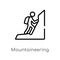 outline mountaineering vector icon. isolated black simple line element illustration from activities concept. editable vector