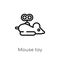 outline mouse toy vector icon. isolated black simple line element illustration from animals concept. editable vector stroke mouse