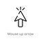 outline mouse up arrow vector icon. isolated black simple line element illustration from ultimate glyphicons concept. editable