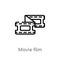 outline movie film vector icon. isolated black simple line element illustration from cinema concept. editable vector stroke movie