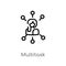 outline multitask vector icon. isolated black simple line element illustration from human resources concept. editable vector