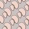 Outline mushroom seamless pattern in pink colors. Grey background. Pastel pale palette