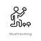 outline mushrooming vector icon. isolated black simple line element illustration from activity and hobbies concept. editable