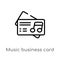outline music business card vector icon. isolated black simple line element illustration from business concept. editable vector