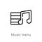 outline music menu vector icon. isolated black simple line element illustration from ultimate glyphicons concept. editable vector