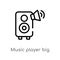 outline music player big speaker vector icon. isolated black simple line element illustration from technology concept. editable