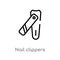 outline nail clippers vector icon. isolated black simple line element illustration from hygiene concept. editable vector stroke