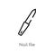 outline nail file vector icon. isolated black simple line element illustration from beauty concept. editable vector stroke nail