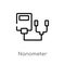 outline nanometer vector icon. isolated black simple line element illustration from measurement concept. editable vector stroke