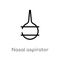 outline nasal aspirator vector icon. isolated black simple line element illustration from hygiene concept. editable vector stroke