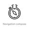 outline navigation compass vector icon. isolated black simple line element illustration from technology concept. editable vector