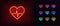 Outline neon heart beat icon. Glowing neon heartbeat sign, pulse wave pictogram. Heart healthcare