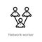 outline network worker vector icon. isolated black simple line element illustration from people concept. editable vector stroke