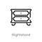 outline nightstand vector icon. isolated black simple line element illustration from furniture & household concept. editable
