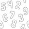 Outline numbers seamless pattern. Seamless pattern of white numbers. Background for study of mathematics, arithmetic at school.