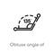 outline obtuse angle of 135 degrees vector icon. isolated black simple line element illustration from other concept. editable