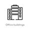 outline office buildings vector icon. isolated black simple line element illustration from buildings concept. editable vector
