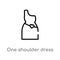 outline one shoulder dress vector icon. isolated black simple line element illustration from clothes concept. editable vector