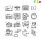 Outline online support icons