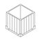 Outline open air drop box from the game PlayerUnknowns Battlegrounds. PUBG. Isometric container. Battle royal concept. Vector.