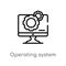 outline operating system vector icon. isolated black simple line element illustration from electronic devices concept. editable