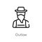 outline outlaw vector icon. isolated black simple line element illustration from desert concept. editable vector stroke outlaw