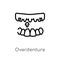 outline overdenture vector icon. isolated black simple line element illustration from dentist concept. editable vector stroke