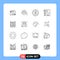 Outline Pack of 16 Universal Symbols of css, code, rose, sharing, devices