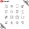 Outline Pack of 16 Universal Symbols of legal, gavel, device, court, action