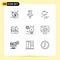 Outline Pack of 9 Universal Symbols of dmca protection, intelligence, stethoscope, deep learning, artificial intelligence