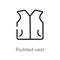 outline padded vest vector icon. isolated black simple line element illustration from clothes concept. editable vector stroke