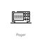 outline pager vector icon. isolated black simple line element illustration from communication concept. editable vector stroke