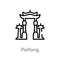 outline paifang vector icon. isolated black simple line element illustration from architecture and city concept. editable vector