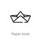 outline paper boat vector icon. isolated black simple line element illustration from user interface concept. editable vector
