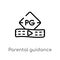 outline parental guidance vector icon. isolated black simple line element illustration from cinema concept. editable vector stroke