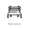 outline park bench vector icon. isolated black simple line element illustration from nature concept. editable vector stroke park