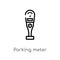 outline parking meter vector icon. isolated black simple line element illustration from city elements concept. editable vector