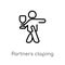 outline partners claping hands vector icon. isolated black simple line element illustration from people concept. editable vector